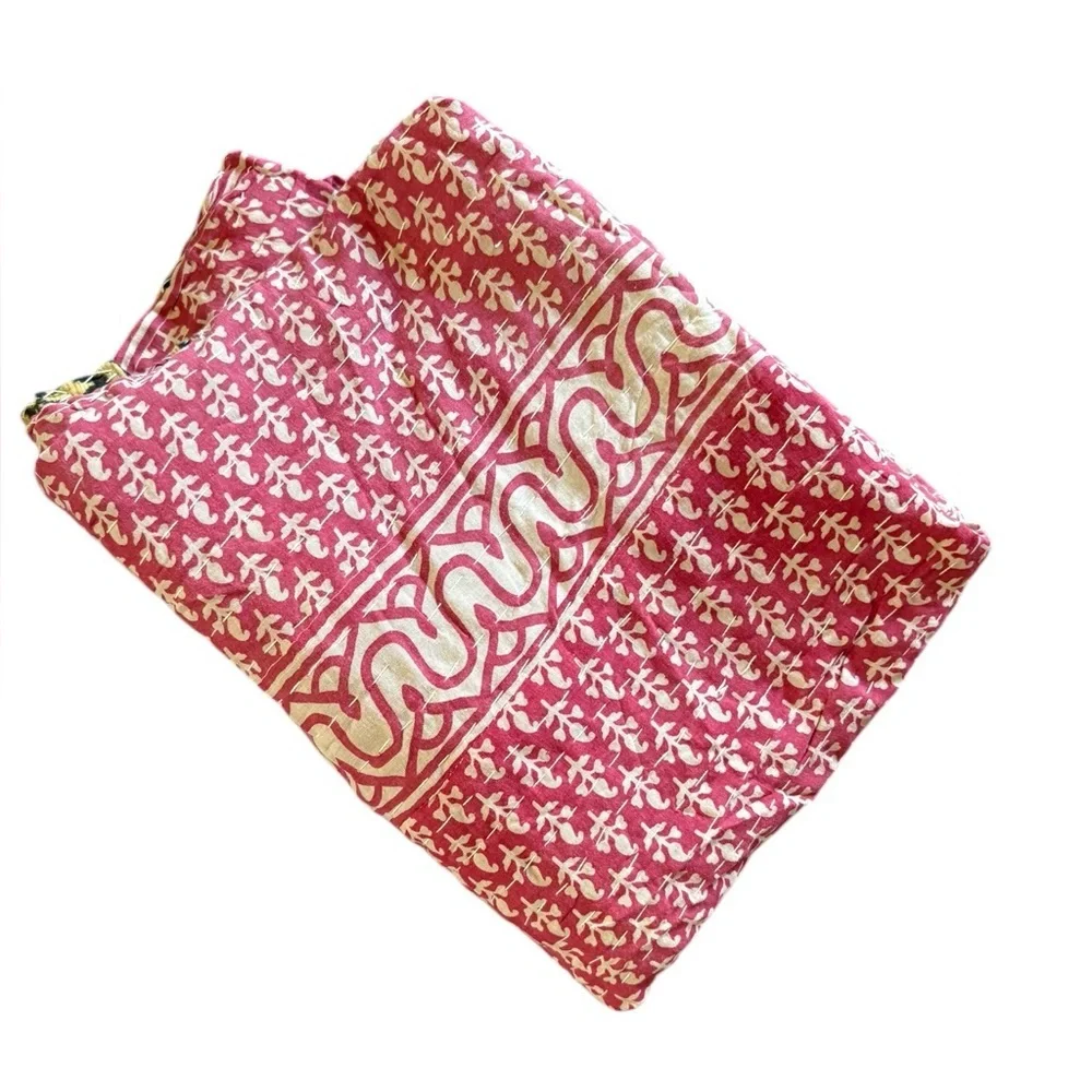 New Boho Kantha Reversible Quilt Blanket